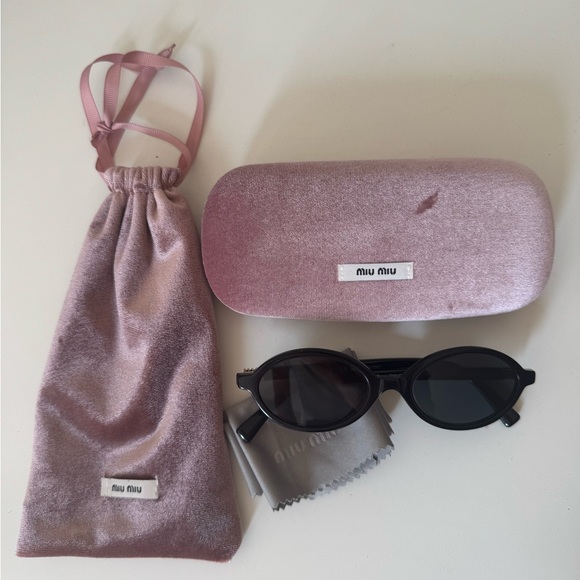 Miu Miu Accessories - Miu Miu Black Oval Sunglasses